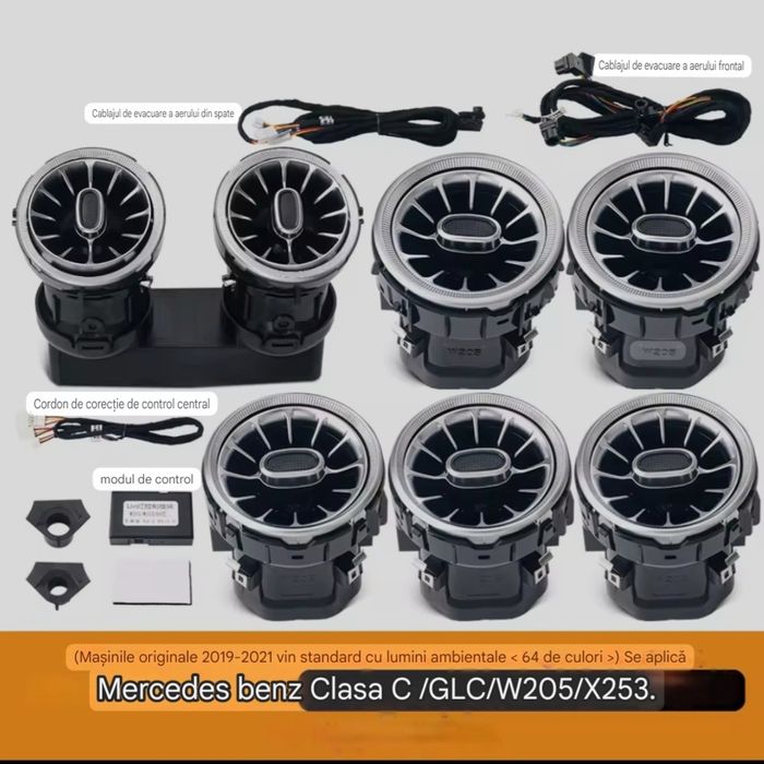 Set grile guri ventilatie cu LED Mercedes-Benz Clasa C W205 C205 GLC