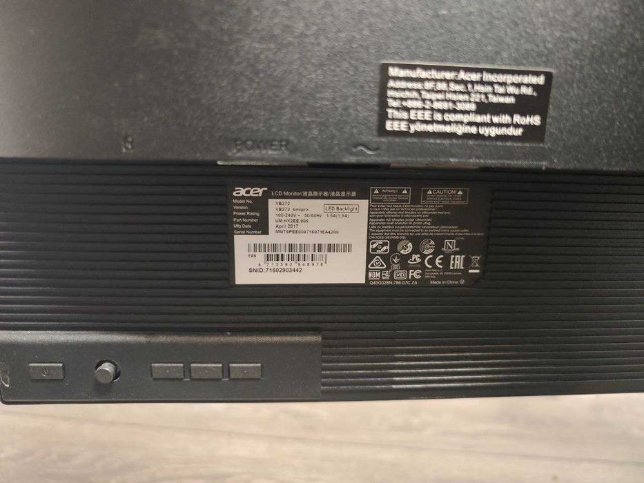 Монитор Acer Predator xb272 bmiprz