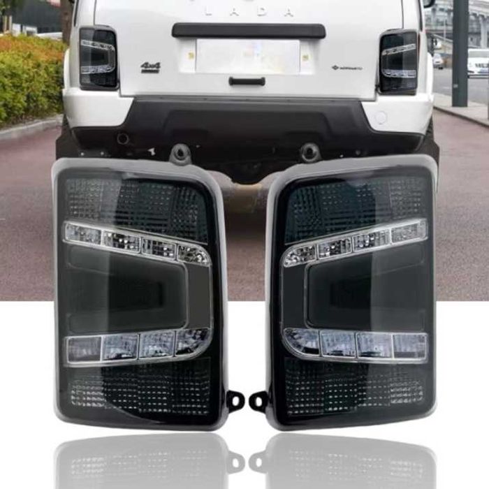 2 БРОЯ LED Диодни Опушени Тунинг Стопове за Lada Niva Задни Светлини
