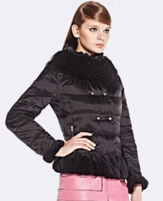 Дамска грейка с яка от естествен косъм