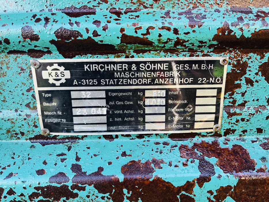 Mig gunoi Kirchner 3.2 tone, remorca de imprastiat balegar,inproscator