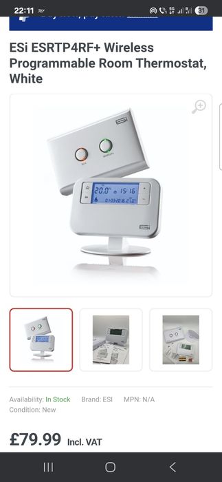 Termostat de cameră programabil wireless (fără fir).