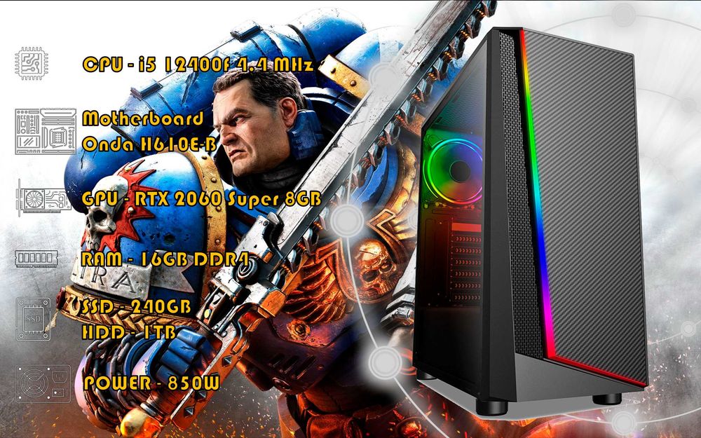 i5 12400F_RTX 2060 Super 8GB_RAM 16GB_SSD 240GB_HDD 1TB