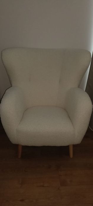 Fotoliu boucle alb