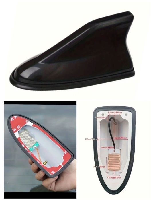 Antena auto autoadeziva model Rechin , neagra universală