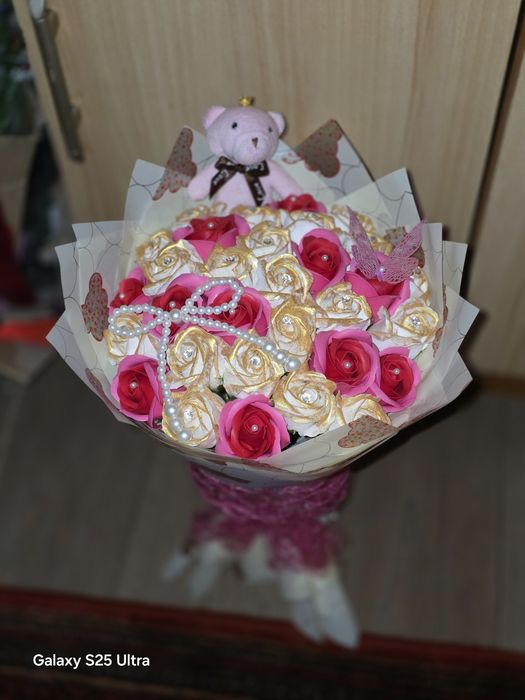 Buchet rose săpun