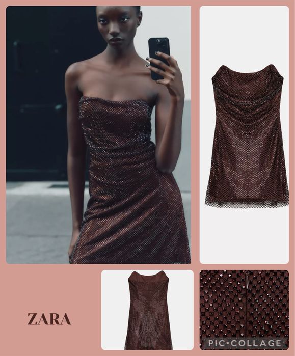 Вайръл роклята с камъни Zara