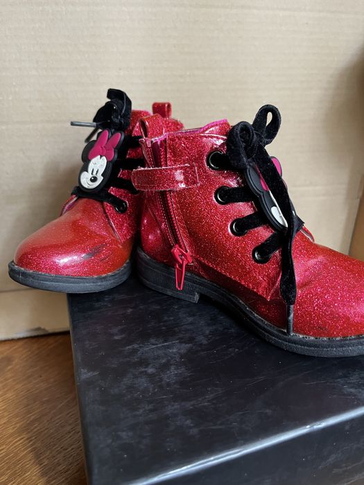 Ghetute de piele rosie  lacuite Disney  Minnie Mouse