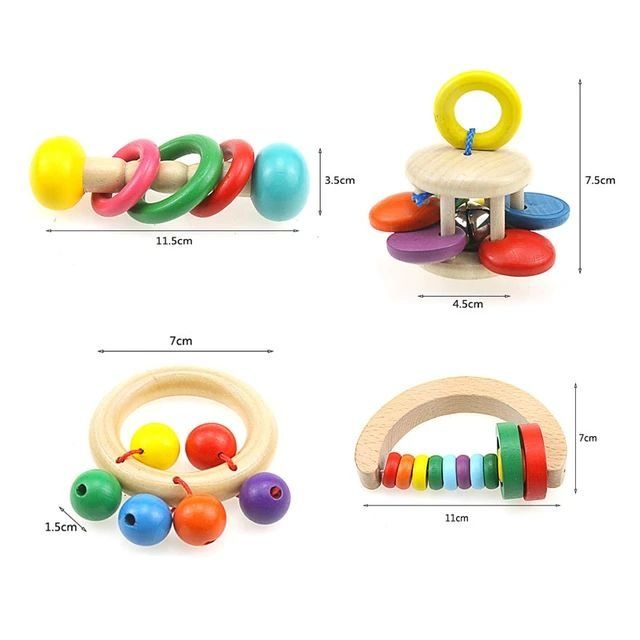 Дървени играчки Монтесори музикални инструменти дрънкалки за бебе