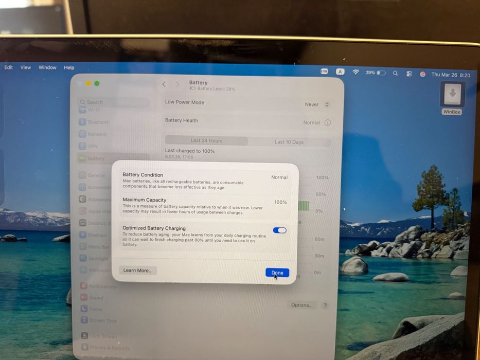 MacBook Pro M2 2022 256 GB 100% Battery