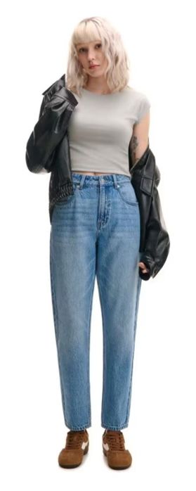 Панталони  zara зара  кожа и деним