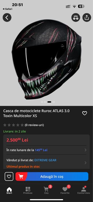 Vand Casca ruroc XS atlas 3.0