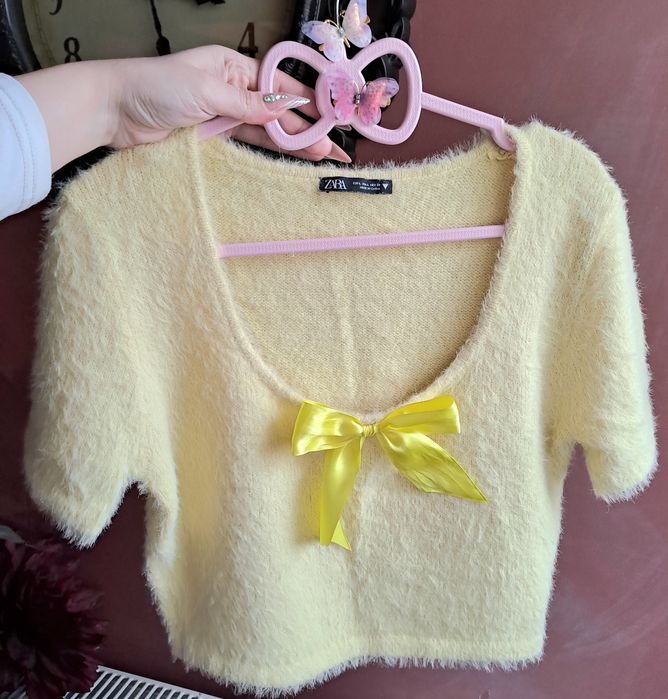 Top pufos zara model fete bluza moale material stil casmir