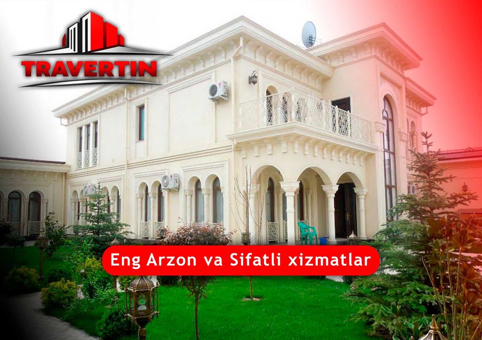 Fasad uchun travertin ishlari Toshkent