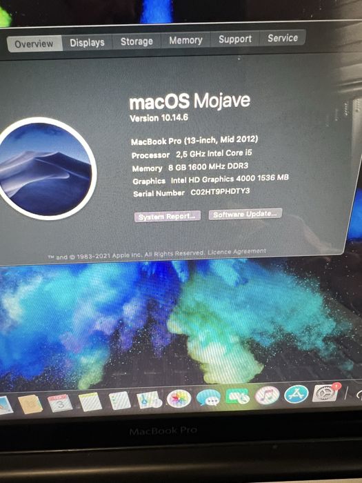 Macbook pro 13  2012