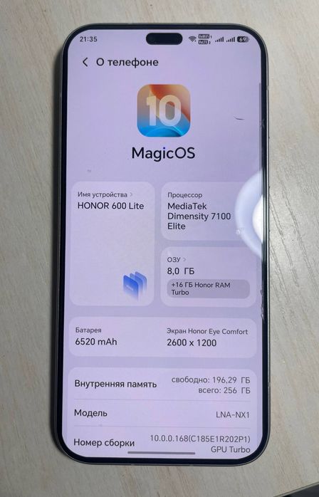 Honor 600 Lite 8+16/256 GB Ideal holatda
