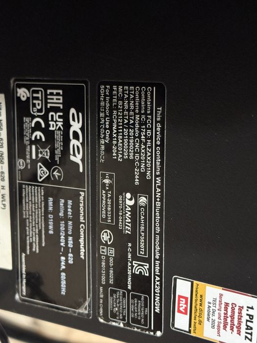 геймърски компютър Acer nitro i5 11gen2,6ghz/16ram/ssd512gb/6gb video