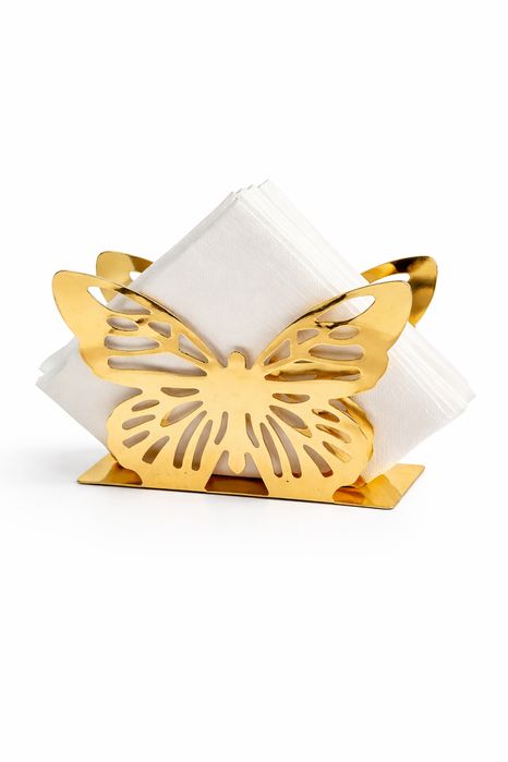 Suport servetele masa metal auriu model Fluture Butterfly design decorativ elegant