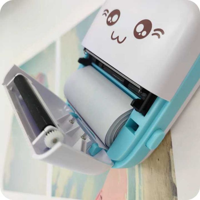 Mini imprimanta termica portabila Bluetooth fotoprinter compact 200 DPI, imprimare fara cerneala, compatibil Android & iOS, ideala pentru adolescenti