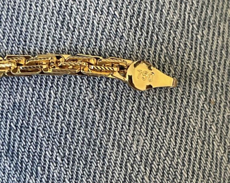 Lant colier aur model striat 14k unisex