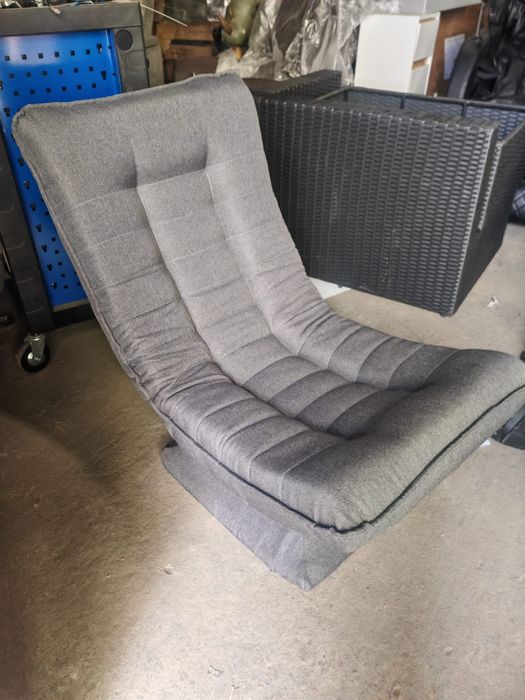 Fotoliu/Scaun relaxare cu 5 pozitii, rotire 360 grade, Casaria, sustine, tesatura gri