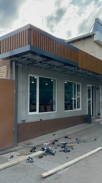 Алюкобонд фасад алюкабонд навес аликафон потолок хайтек фасон Alubond