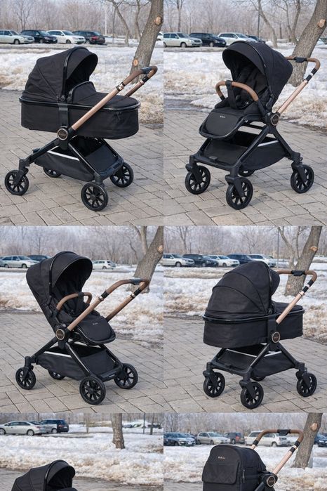 Коляска 2 в 1 Kidilo Black (трансформер)