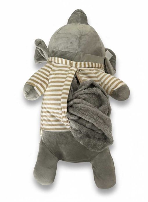Elefant de Pluș cu Pătură Ascunsă