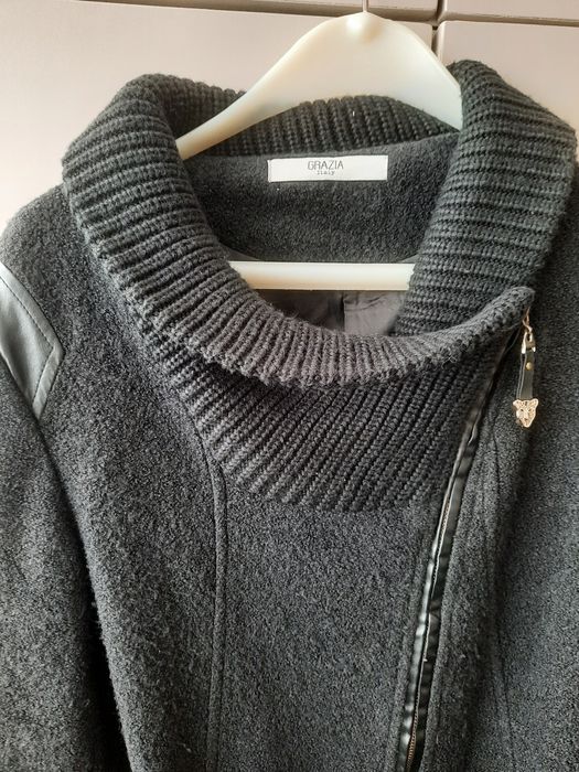 Дамско черно палто