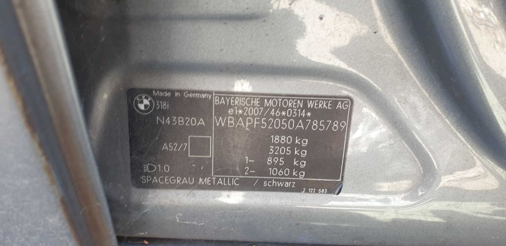 На части BMW E90 318i 143 // БМВ E90 318и 143
