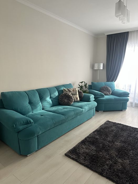 Vand canapea si fotoliu model Roma turcoaz