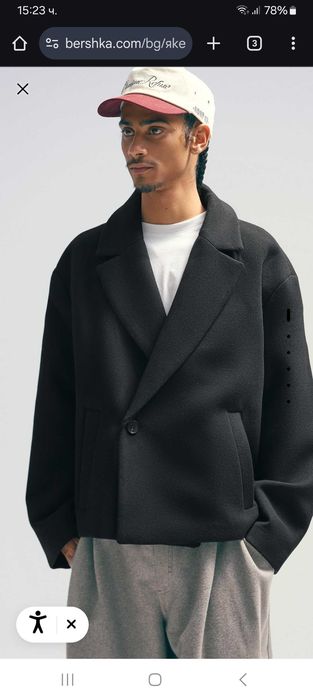 Късо мъжко палто Bershka