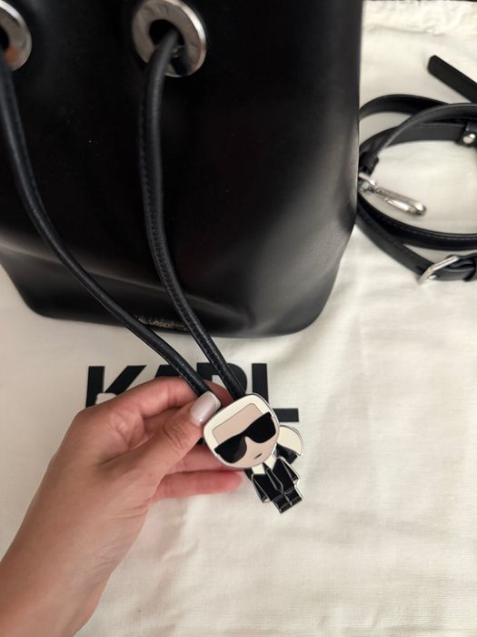 Чанта от естествена кожа Karl Lagerfeld