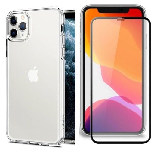 Husa Silicon Slim Case + Folie Sticla Curb 21D Iphone 13/14/15 PRO MAX