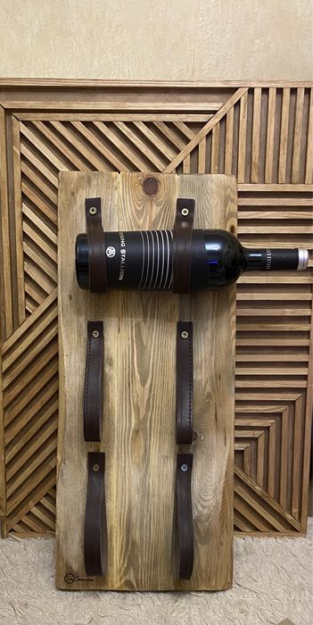 Елегантна стойка за 2–10 бутилки вино – кожа или премиум въже