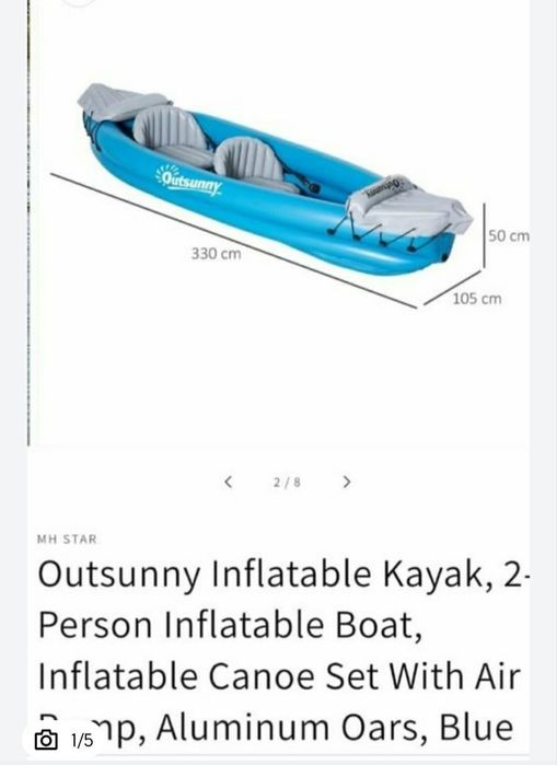 Caiac gonflabila cu camera de aer 2 persoane acesori include nou