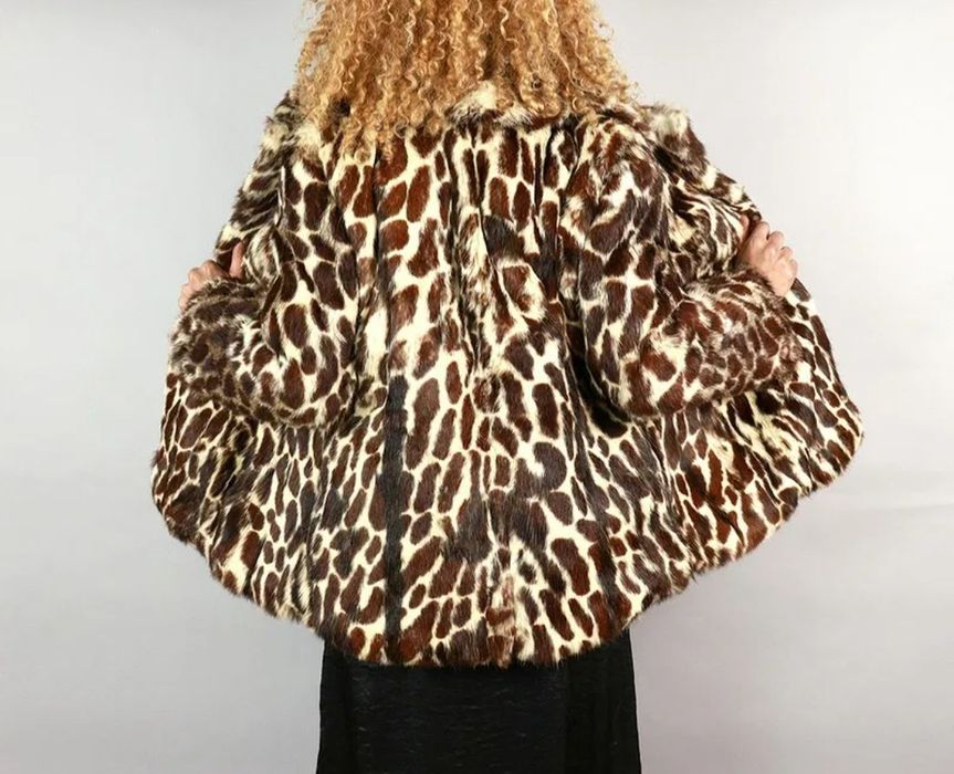 Blana naturala nurca model leopard vintage