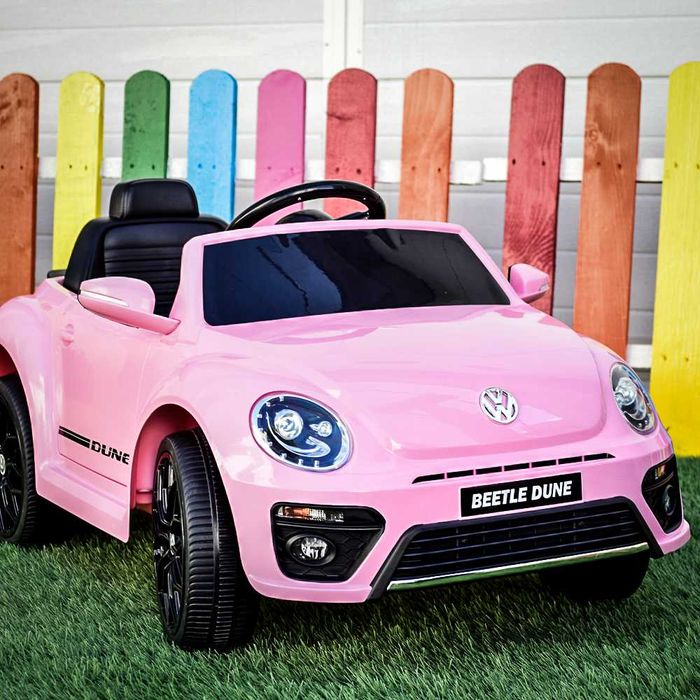 Masinuta electrica VW Beetle Dune 60W 12V, bluetooth, amortizoare Pink