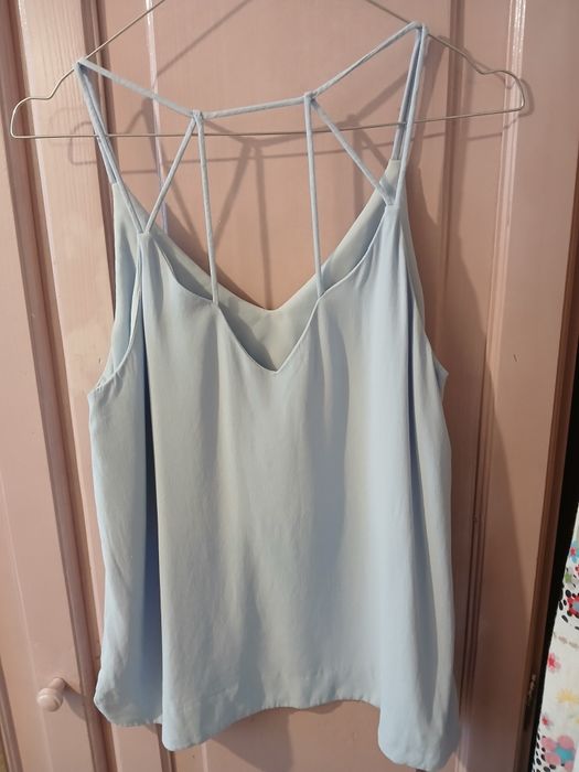 Top bleu cu bretele subtiri H&M, marimea 36