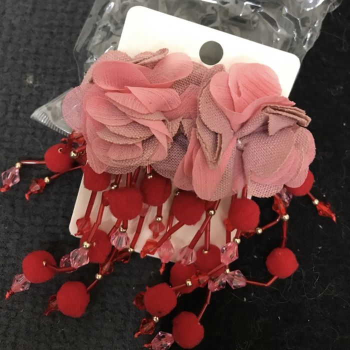 Серьги роза