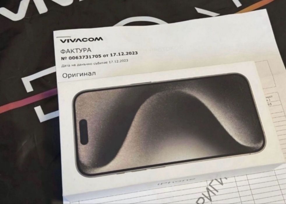 КАТО НОВ 256GB iPhone 15 Pro 5G Гаранция Vivacom 2025г. Natural | Сив