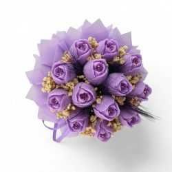 Луксозен букет със соеви свещи „Виолетова елегантност“