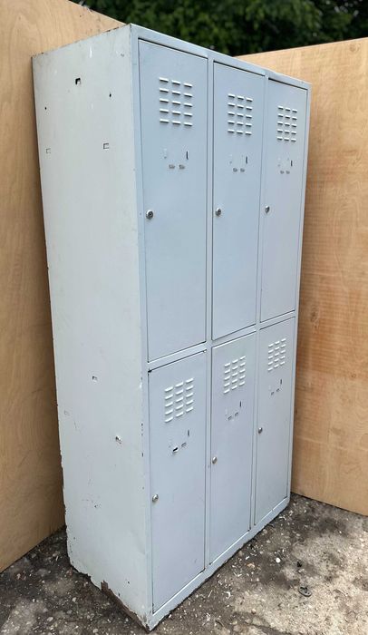 Vestiar metalic cu 6 usi 180x89 cm; Dulap metalic 3 coloane si 6 compartimente