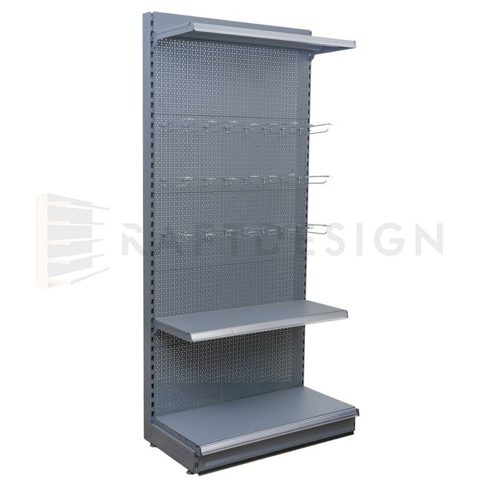 Rafturi metalice cu spatare perforate si agatatori