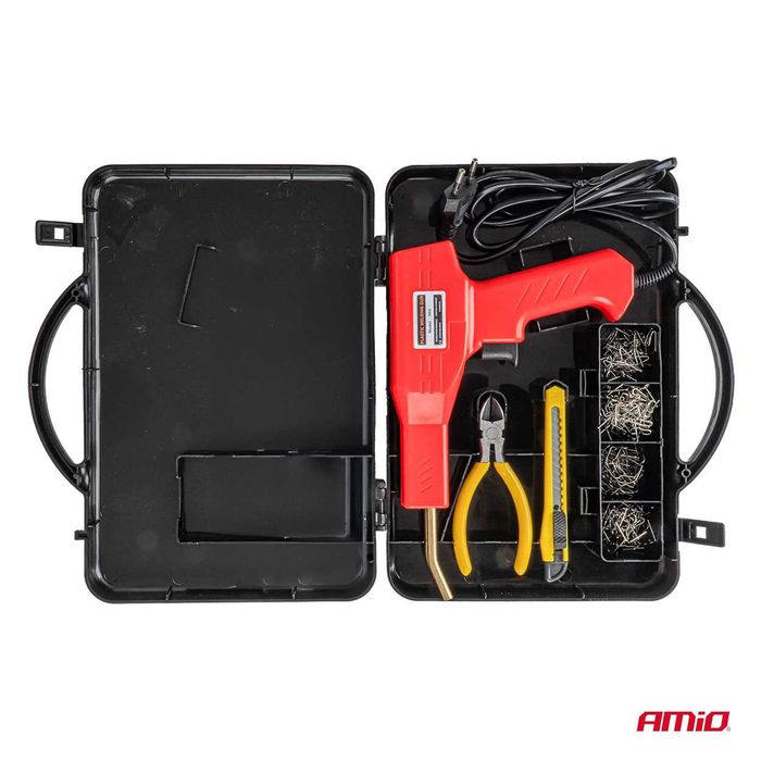 Pistol de lipit pentru plastic cu capse 200 buc / AMIO
