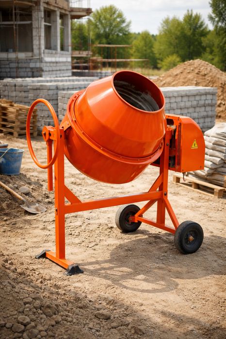 Бетономещалка и тачка