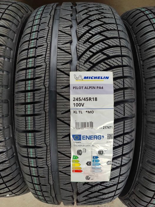 4 Нови зимни гуми 245/45R18 Michelin Pilot Alpin PA4 MO (*) XL 100V M+S 3PMFS с борд