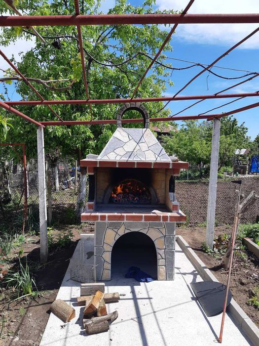Барбекю с фурна - пещ Стандарт (комбинирано) с облицовка от камък