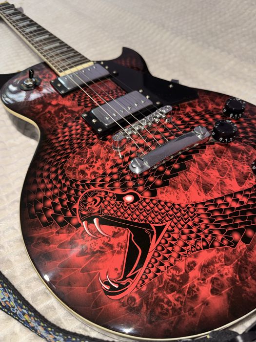 Електрическа китара Jackville Les Paul Style – Custom Snake Design + колан и калъф