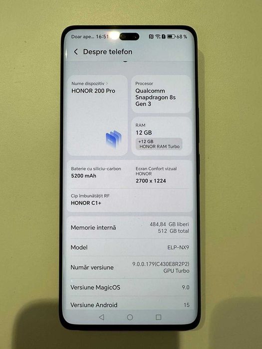 Honor 200 Pro 5G ( AG50 B.6848) Garantie 2 ani!